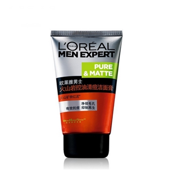 欧莱雅（LOREAL）男士火山岩控油清痘洁面膏100ml